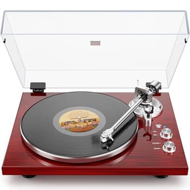 Giradischi in vinile con trasmissione a cinghia Giradischi Bluetooth, Uscita digitale USB, Cartuccia magnetica, Vinile digitale su MP3, AT-3600L, 33 o 45 giri/min, Rosso