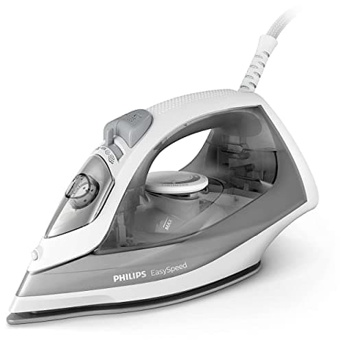 Philips EasySpeed Ferro da Stiro a Vapore - 2000W, Vapore 25g/min, Colpo di Vapore 100g, Ferro Verticale, Bianco/Grigio (GC1751/80)
