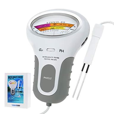 TEKCOPLUS Portable 2 in 1 qualità dell'Acqua PH CL2 Chlorine Level Tester Misuratore di Livello per Piscina