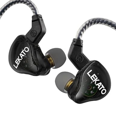 LEKATO Cuffie H5 In Ear Monitor Auricolari Hifi IEM ibridi Cavo staccabile 2Pin 1BA+1DD Auricolari da gioco cablati Isolamento acustico professionale con bassi profondi (senza microfono)