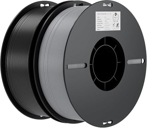 Creality Ender PLA Filamento 1,75 mm per Stampante 3D, Bobina (4,4 libbre), Dimensionale +/- 0,02 mm, Adatta alla Maggior Parte delle Stampanti 3D FDM (Grigio+Nero)