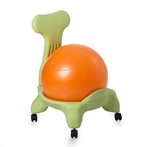 Kikka Active Chair Verde con Palla Arancione - Sedia ergonomica con Pallone Gonfiabile