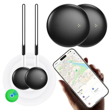 Localizzatore GPS 2 Pezzi Smart Air Tracker Tag - compatibile con "Apple Dov'è" (Solo iOS 14.5+), Localizzatori Bluetooth Trova Chiavi, per Valigia/Gatti/Borsa/Bambini/Cani, Batteria Sostituibile