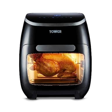 Tower T17076 Forno ad Aria/Friggitrice ad Aria Pro Combo Xpress 10-in-1, Air Fryer con Circolazione Rapida dell'Aria, Friggitrice Aria con Timer 60 Minuti, 11L, 2000W, Nero