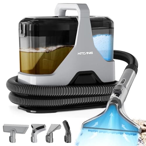 Kitcanis Lavatappeti 600W 78dB 15KPa Lava Tappezzeria con 4 Testine Intercambiabili, per Lavatappeti e Divani Lava e Asciuga, Auto, Moquette, Animali, Materassi e Altro