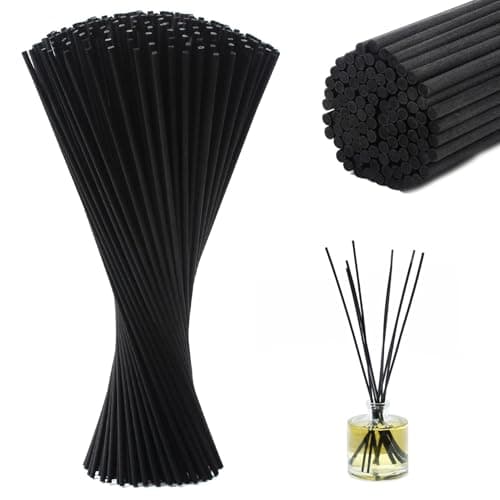 Lotbun 60 Pezzi Bastoncini per diffusore, Bastoncini per aromaterapia, Bastoncini per diffusore per Interni, Fibra di Vite per Aromaterapia (Nero)