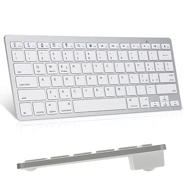 Tastiera Wireless Bluetooth Italiano Layout, Compatibile Qualsiasi Android/Windows/IOS Sistema, Smartphone, Tablet iPad,per Samsung Galaxy Tab, Google Nexus, Amazon Fire, Microsoft, Bianco