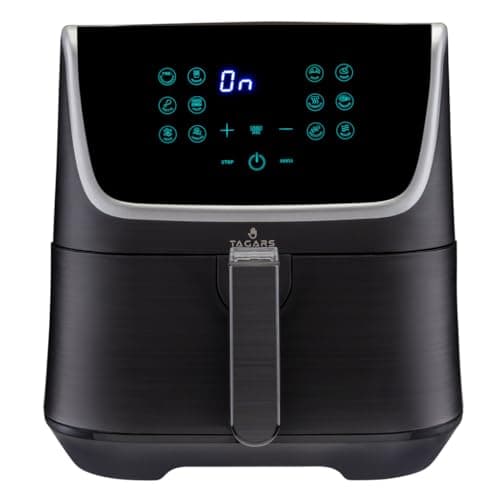 Tagars Friggitrice Ad Aria Calda XL Da 7 Litri Con Display Digitale Touch, Sistema A Riscaldamento Rapido, 12 Programmi Di Cottura, Timer, Cestello Estraibile E Potenza 1800 W