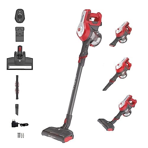 Hoover H-FREE 100 HF122RH 011 Scopa Elettrica Senza Fili, Senza Sacco, Ciclonico, Batteria 22V, Autonomia 40 Min, Grigio