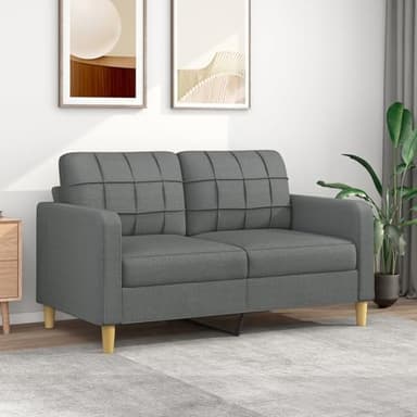 DJEKA Divano a 2 Posti, Divano 2 Posti, Divano Letto Matrimoniale, Divano 2 Posti Economico, Divano 2 Posti Letto, Grigio Scuro 140 cm in Tessuto