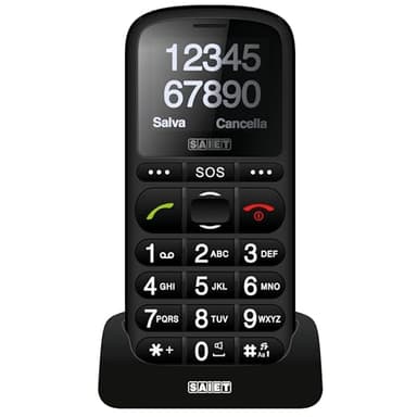 SAIET - Cellulare per Senior Facile da Usare PRONTO MAX - Telefono con Tasti Parlanti e Caratteri Grandi - Ideale per Anziani - Nero