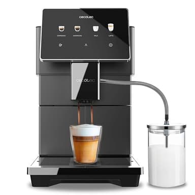 Cecotec Macchina da Caffè Superautomatica Cremmaet Tempo. Macchina da Caffè Superautomatica con Schermo TFT da 7", 13 Ricette di Caffè, 6 Profili Utente, 1350 W di Potenza, 19 Bar di Pressione