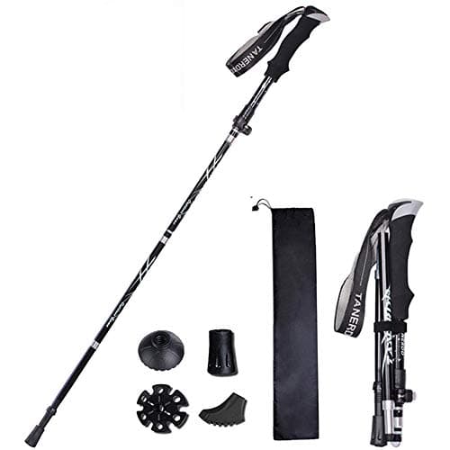 XDSP Bastoncino da Trekking, Bastoncino da Trekking Telescopico Pieghevoli carbonioin Allu 7075 per Nordic Walking, Bastoncino da Trekking Telescopico Alluminio per Passeggiate (1PCS)