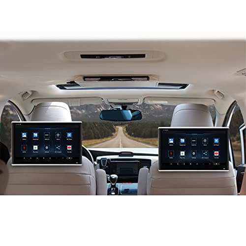 LQPYBY22 13.3 inch Lettore video WiFi poggiatesta per auto, monitor TV per sedile posteriore dell'auto Android 9.0 con staffa di montaggio, monitor multimediale touch screen IPS, HD 1080P, 2GB+32GB