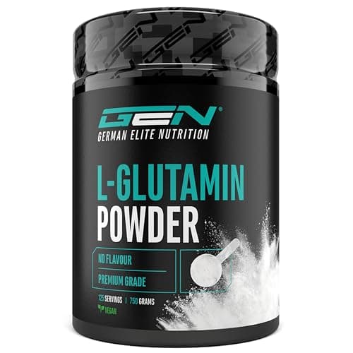 L-Glutammina in polvere - 750 g - Premium: L-Glutammina pura e ultrafine senza additivi - 100% aminoacido L-Glutammina micronizzato - Neutro non aromatizzato - Altamente dosato - Vegan