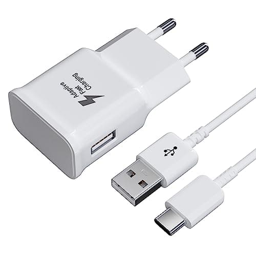 Caricabatteria Veloce per Telefono Samsung, Adattatore Caricatore Rapido Spina USB con Cavo di Ricarica USB tipo C Compatibile con Galaxy A13, S10, S9, S8 Plus, S10e, A51, A53, A54 5G, A33, A40, A30