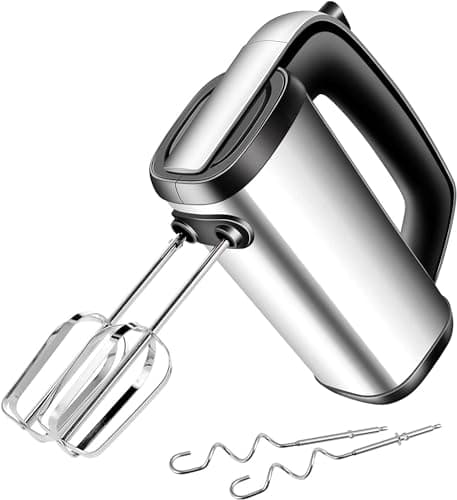 NWOUIIAY Sbattitore Elettrico Professionale 300W con 2 Fruste in Metallo 2 Ganci di Fruste Ganci 3 Velocità Frusta Elettrica In Acciao Impastatrice Professionale per Impasti Uova Dolci Pasta Batters