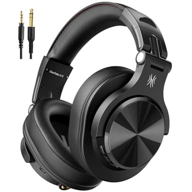 OneOdio A70 Cuffie Bluetooth Over Ear, Cuffie Con filo Cuffie Wireless Cuffie Over Ear con Microfono Stereo Hi-Fi, 72 Ore di Riproduzione, Jack 3,5 e 6,35 mm, Pieghevole, per DJ, Chitarra, PC, Nero