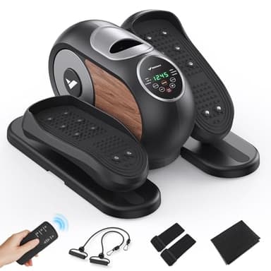 MERACH Ellittica Elettrico, Ellittico Sotto Scrivania per Casa con Telecomando, Display, Pad Antiscivolo, 12 Velocità, Silenzioso e Portatile, Trainer Ellittico per Anziani e Adulti