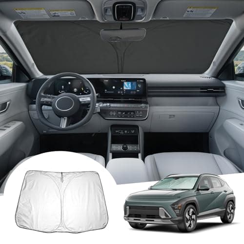 GAFAT Compatibile con Hyundai Kona SX2 2024 2025 Parasole per Parabrezza interno, Kona SX2 Hybird EV Parabrezza Parasole, Raffreddamento, Protezione UV, Accessori Kona 2024