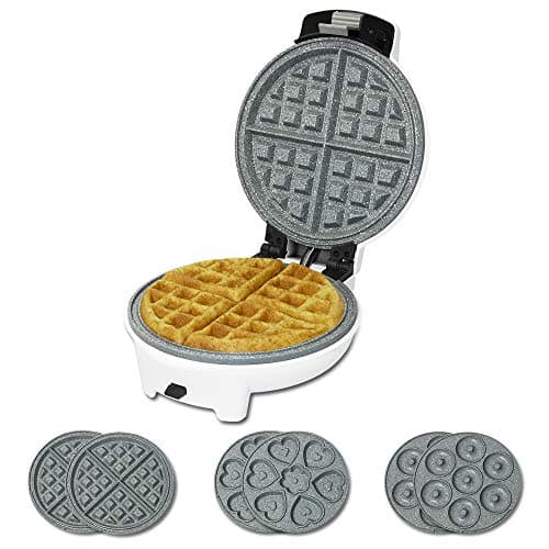 Cecotec Divertente Macchina Per Waffle Elettrica Gofrestone 3 In 1 3 In 1. 700 W, Piastre Intercambiabili Con Rivestimento Ecologico, Design Circolare, Indicatore Luminoso, Protezione Surriscaldamento