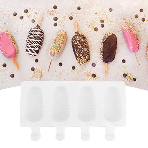 Mumusuki Set 4 stampi per Gelato rettangolari in Silicone con griglia Set di Utensili da Cucina Fatti in casa per gelatiere