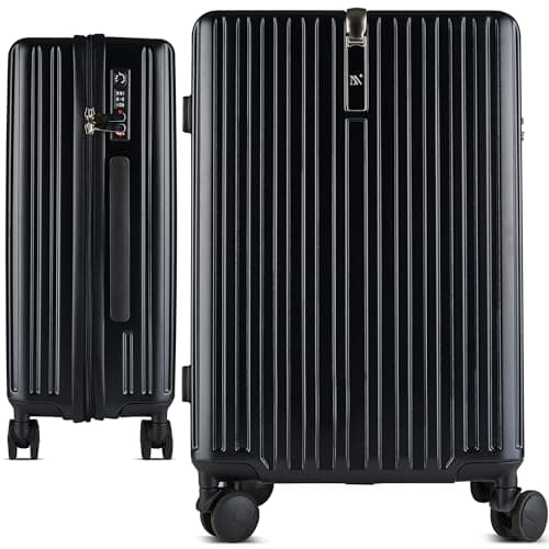 Nomade Noir Bagaglio a mano con ruote, funzione sottovuoto [fino al 35% di spazio in più] Valigetta da viaggio da 20 pollici per viaggiatori frequenti, viaggi d'affari, viaggi di fine settimana, Nero
