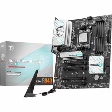 MSI B840 GAMING PLUS WIFI, scheda madre ATX – Supporta processori AMD Ryzen 9000/8000 / 7000, socket AM5, DDR5 fino a 8000+ MT/s (OC), PCIe 4.0 x16, M.2 Gen4, Wi-Fi 7, LAN 2.5G