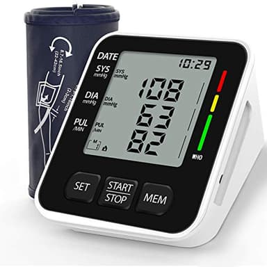 NWOUIIAY Misuratore di Pressione da Digitale Automatica Sfigmomanometro da Braccio Pressione Arteriosa Digitale Grande Schermo LED per 2 * 99 Posizioni di Memoria Bracciale 22-42cm Sfigmomanometro