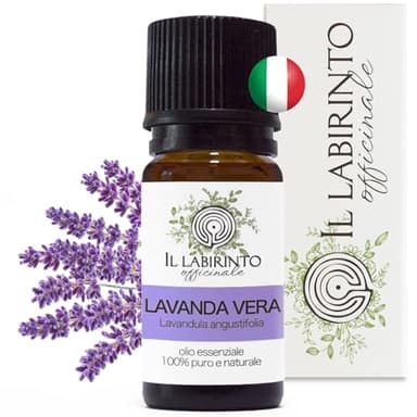 Olio Essenziale Lavanda puro Alimentare Italiana Il Labirinto Officinale - Oli Essenziali Naturali - Olio essenziale per Diffusori e Umidificatori, Aromaterapia - 10ml
