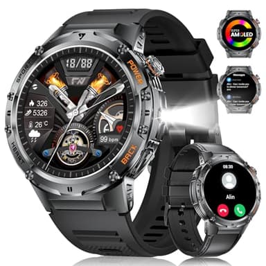 LIGE Smartwatch, 1.43" HD AMOLED Screen, IP68 Impermeabile Smartwatch Pressione Sanguigna, 530mAh Battery/120+ Modalità Sportiva/Monitoraggio Della Frequenza Cardiaca, Android IOS Smartwatch Fitness