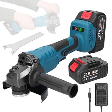 smerigliatrice angolare 125, Weytoll 21V M14 Smerigliatrice Angolare Motore brushless con batterie 2 * 1300mAh per tagliare e lucidare piastrelle di ceramica, legno, pietra e acciaio