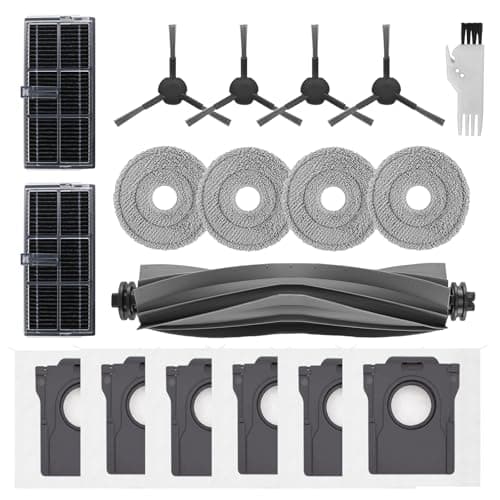 Accessori di Ricambio per Dreame L10s Pro Ultra Heat/X30 Ultra/L10s Ultra Gen 2/Mova E30 Ultra Robot Aspirapolvere, 1 Spazzola Principale, 2 Filtri, 4 Spazzole Laterali, 4 Panni Mop, 6 Sacchetti
