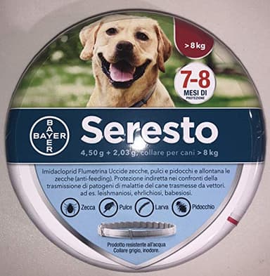 1 Collare Seresto di Bayer per cani oltre 8 Kg antipulci e zecche 70 cm