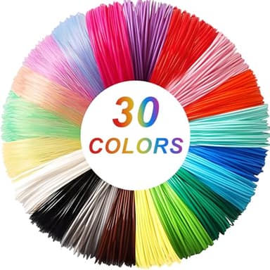 Fervalyna Filamento Stampante 3D, Filo per Penna 3D, Filamenti PLA 1.75mm (30 Colori, 3 metri per colore), Fili per Penna 3D Colorati, 3D Pen Filamento Ricarica per Stampa 3D, per Penna 3D e Stampante