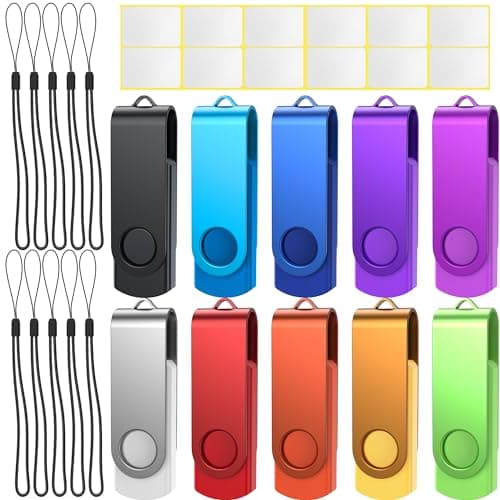 Chiavetta USB 8 GB, 10 Pezzi 8GB PenDrive Ruotare 8 Giga Chiavette USB 2.0 Metallo Unità Flash Drive Colori Misti Pennetta Memoria USB By Uflatek