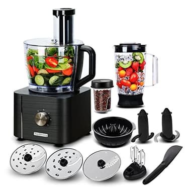 TopStrong Robot Cucina Multifunzione,Robot Cucina 1100W,11 in 1 Food Processor,Robot da Cucina MultiPro (Gancio per impastare, Frullatore, Spremiagrumi e macinacaffè) Capacità 3.2L