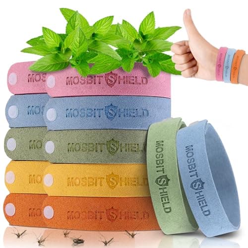 12 PCS Braccialetti Antizanzare,Braccialetto Repellenti Antizanzara Insetti 100% Naturali Sicuro non Tossiche Regolabile per Bambini e Adulti con Citronella ed Impermeabili per Interno,Esterno Sport