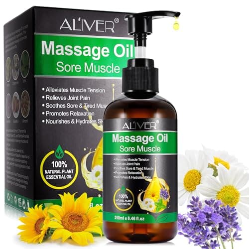 Olio Massaggio Rilassante, Relax, Alleviare Dolori Articolari per Contratture e Tensioni Muscolari, per Applicazione pre e post attività sportiva