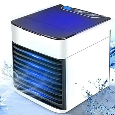 Mini Raffrescatore Portatile da Tavolo Scrivania Deumidificatore Ventilatore USB Casa Auto 3 Velocità Selezionabili con Serbatoio Acqua Ghiaccio e Luce LED RGB Cambio Colore 7 Colori