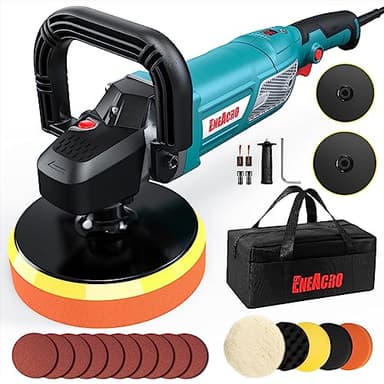 ENEACRO Lucidatrice Auto, 1800W Lucidatrice per Auto, velocità variabile con lettura digitale, piastra di supporto da 150/180 mm, Adatto per barche, Lucidatura di Auto e cera
