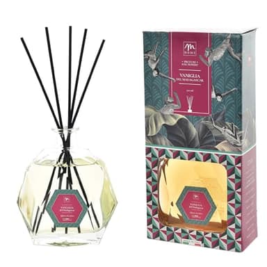 Profumatore d'Ambiente con Bastoncini - Diffusore di Fragranza 700ml - Profumo per Casa, Ufficio e Bagno - Essenze per Ambienti di Lusso, Decorazione Elegante - Made in Italy (Vaniglia del Madagascar)