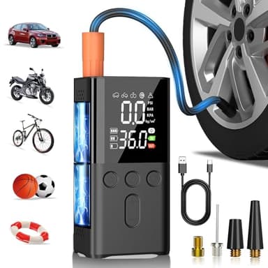 WYRIAZA Compressore Aria Portatile 10000mAh Compressore Aria Portatile Auto 150PSI Mini Compressore Portatile Compressore per Auto Bici Moto Avviatore Batteria Auto con Compressore Piccolo Gomme Auto