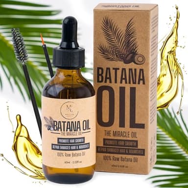 Olio di Batana Puro per la Crescita dei Capelli Spremuto a Freddo Ricetta tramandata dall'Honduras, riduce la Perdita, Idrata e Ripara i Capelli Secchi e Danneggiati, Nutre il Cuoio Capelluto