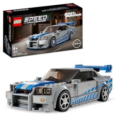 LEGO Speed Champions 2 Fast 2 Furious Nissan Skyline GT-R (R34) Macchina Giocattolo, Modellino Auto da Collezione 2023 con Minifigure, Giochi per Bambini e Bambine da 9 Anni, Idea Regalo 76917