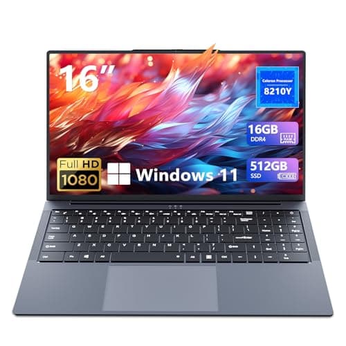 PC Portatile 15.6 Pollici, Win11 Notebook Core I5-8210Y CPU, Notebook 16GB RAM 512GB SSD, Laptop Sblocco con 1920*1080 IPS Full HD Schermo, Tastiera Retroilluminata, Type-C+TF Card Slot+Mini HDMI