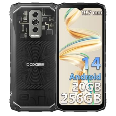 DOOGEE Blade 10 Ultra Rugged Smartphone, 20(8+12) GB+256GB/2TB TF Smartphone Android 14 Telefono Indistruttibile, 10.7mm Ultrasottile 6.56" HD+ 90Hz, 50MP+8MP, 5150mAh, NFC/4G/Face ID/GPS
