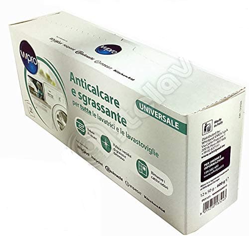 CONFEZIONE 12 BUSTE DA 50GR SGRASSANTE E DISINCROSTANTE PER LAVATRICE E LAVASTOVIGLIE BEKO, GRUNDIG, BLOMBERG HOTPOINT ARISTON