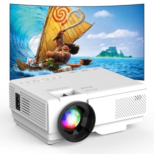 Mini Proiettore con 5G WiFi e Bluetooth, LED Video Proiettore Portatile Supporto Full HD 1080P, 50% Zoom, Videoproiettore Home Theater per Phone/TV Stick/HDMI/USB