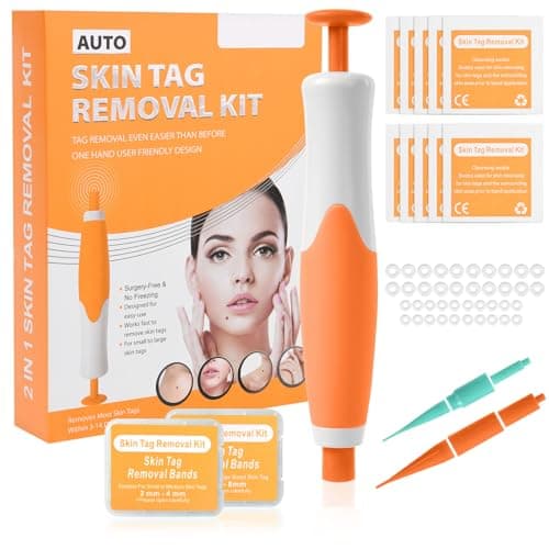 ACWOO Rimozione della Verruca Peduncolare Kit, Auto Skin Tag Remover, 2 in 1 Elimina Fibromi Penduli 2-8 mm, Rimozione Dell'etichetta della Pelle, Fall Off Kit a Casa